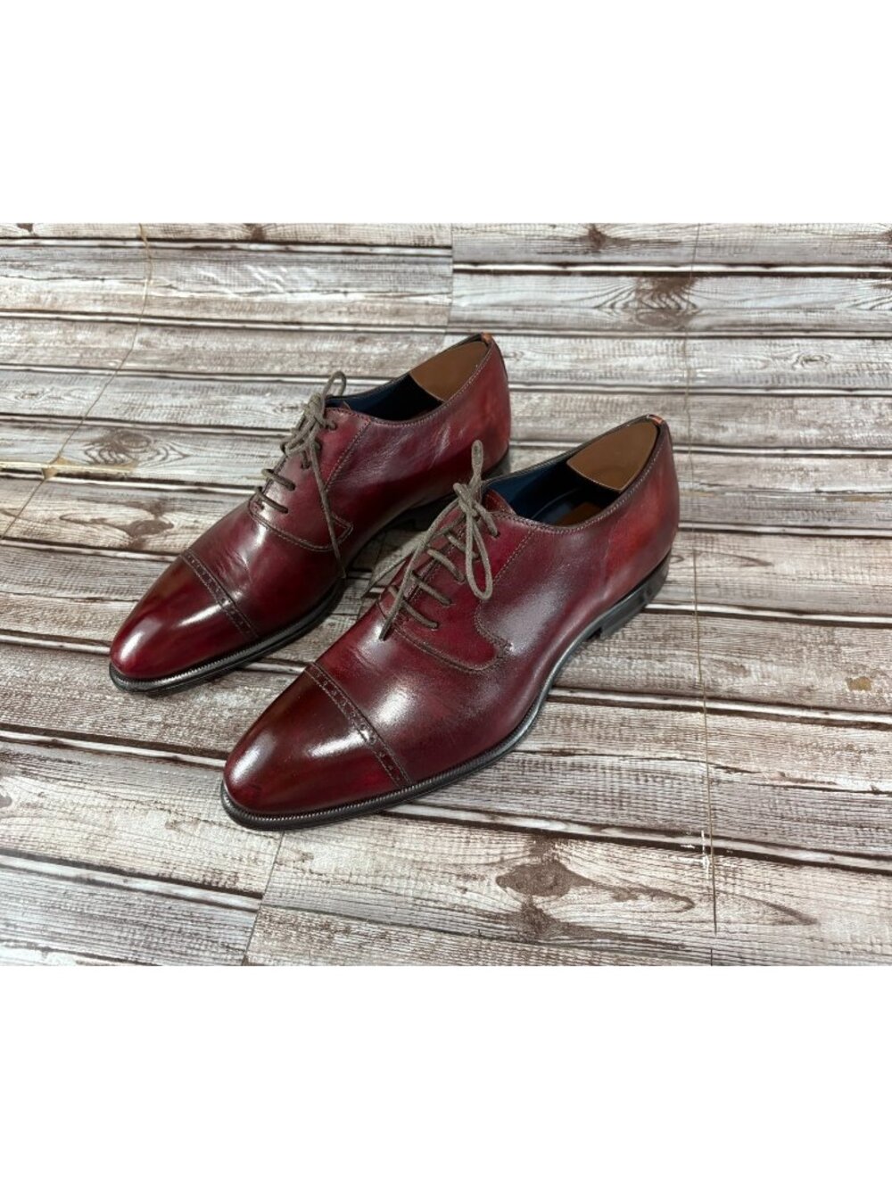 Stefano Branchini Oxford Dress Shoes size 7 color red bordeaux